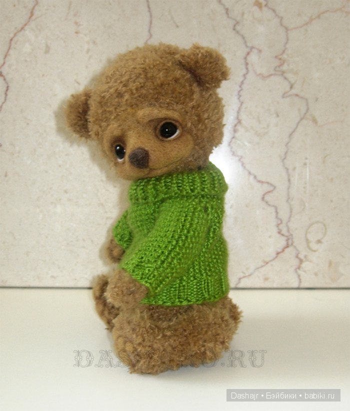 Малыш Тедди, игрушка вязанная спицами (фото 4)