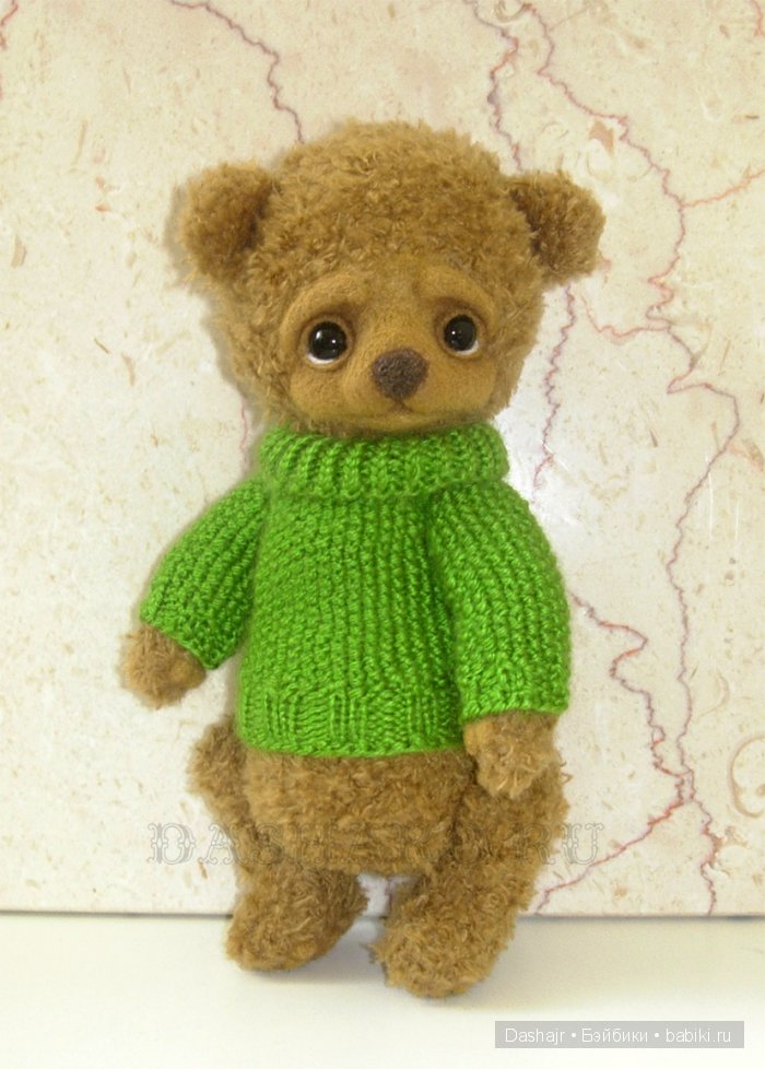 Малыш Тедди, игрушка вязанная спицами (фото 5)