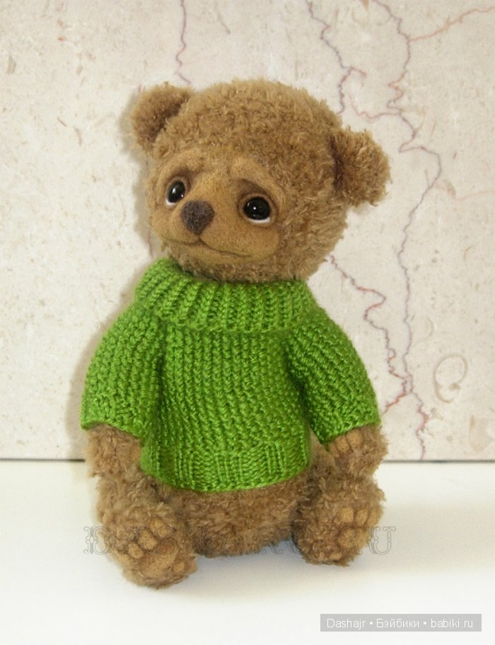 Малыш Тедди, игрушка вязанная спицами (фото 2)