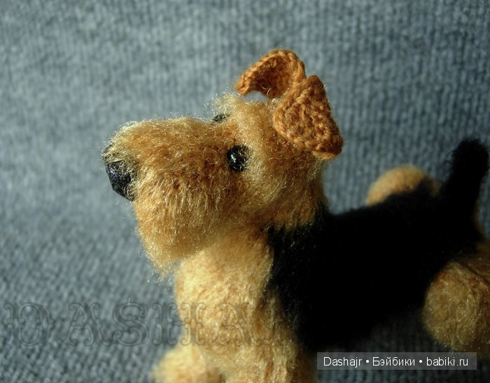 Эрдельтетьер, игрушка вязанная крючком (фото 3)