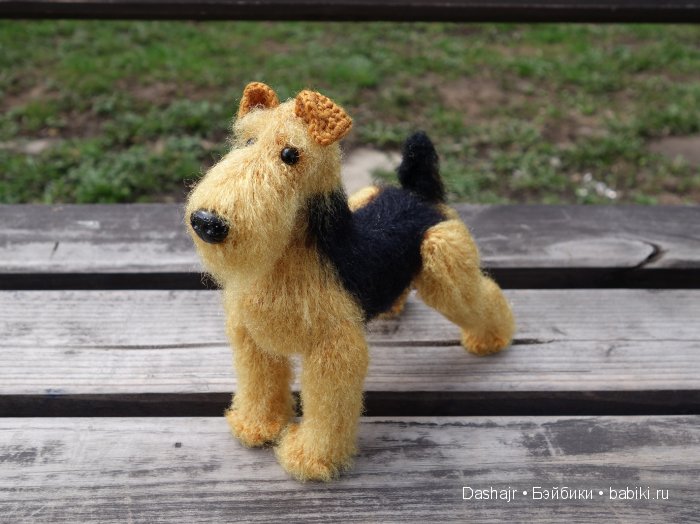 Эрдельтетьер, игрушка вязанная крючком (фото 5)