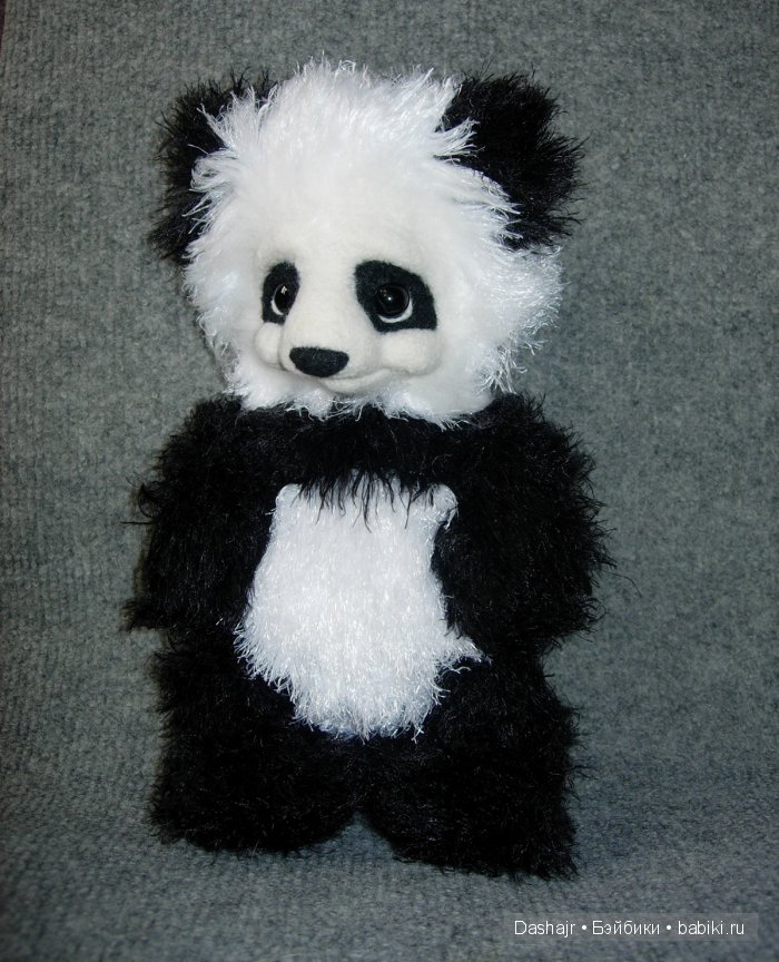 Панда, игрушка вязанная спицами (фото 3)