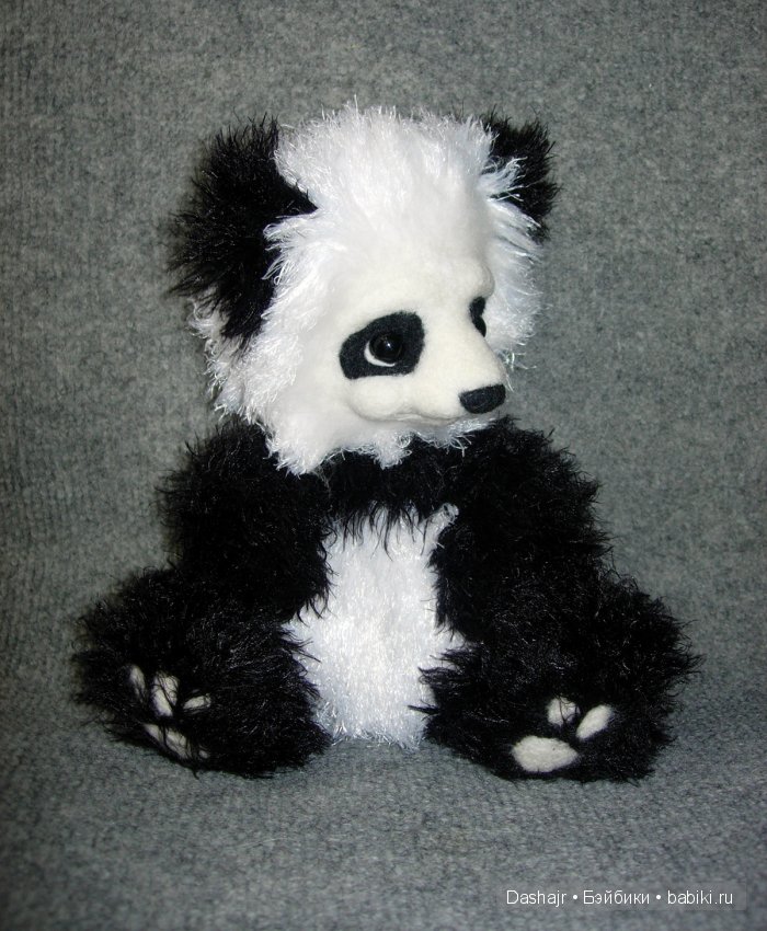 Панда, игрушка вязанная спицами (фото 2)