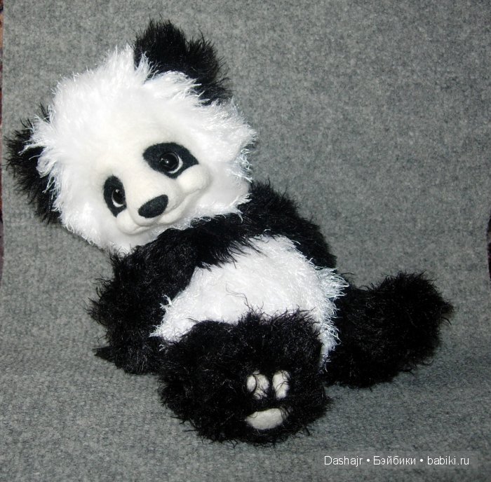 Панда, игрушка вязанная спицами (фото 4)