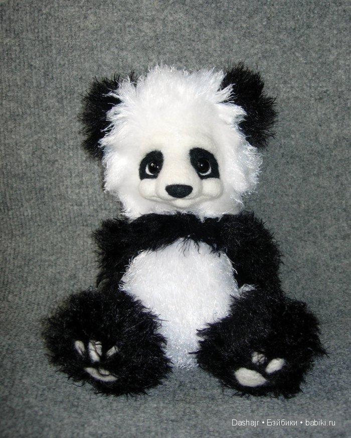 Панда, игрушка вязанная спицами (фото 5)