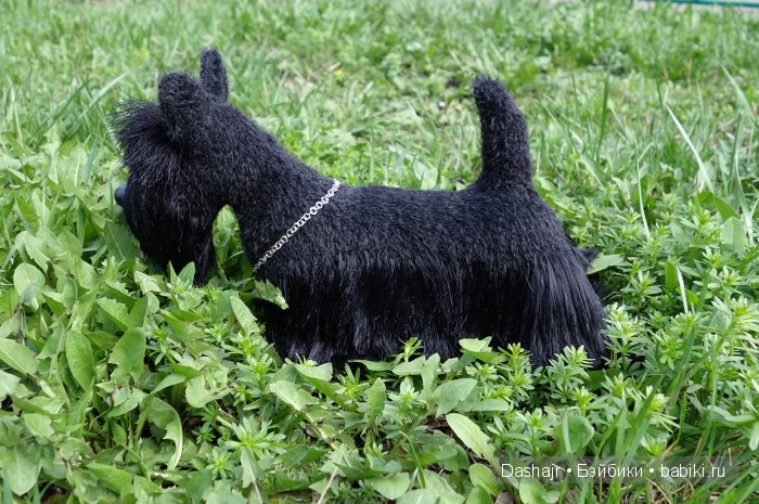 Скотч терьер, игрушка вязанная спицами (фото 3)