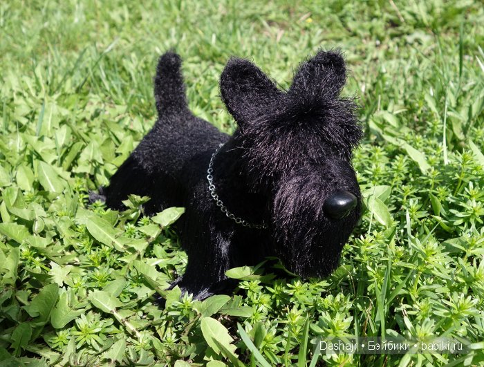 Скотч терьер, игрушка вязанная спицами (фото 5)