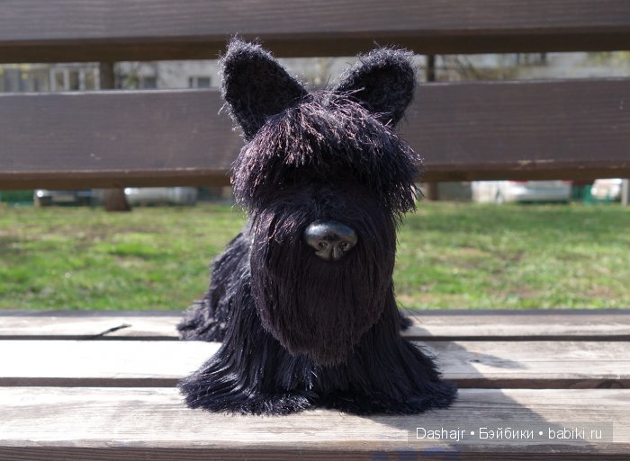 Скотч терьер, игрушка вязанная спицами (фото 4)