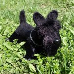 Скотч терьер, игрушка вязанная спицами