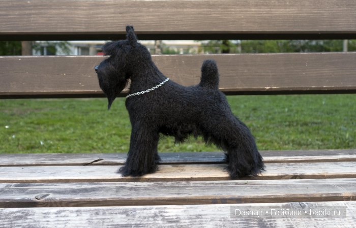 Миттельшнауцер, игрушка вязанная спицами (фото 3)