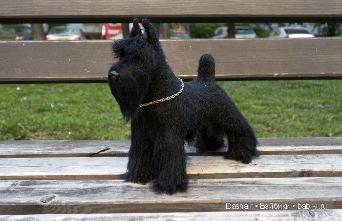 Миттельшнауцер, игрушка вязанная спицами (фото 2)