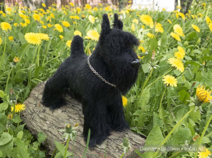 Миттельшнауцер, игрушка вязанная спицами (фото 4)