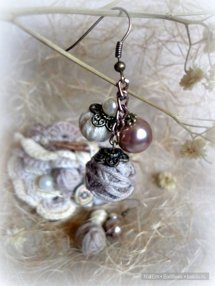 Моя авторская серия комплектов (брошь и серьги) в стиле бохо (фото 7)