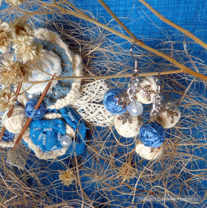 Моя авторская серия комплектов (брошь и серьги) в стиле бохо (фото 10)