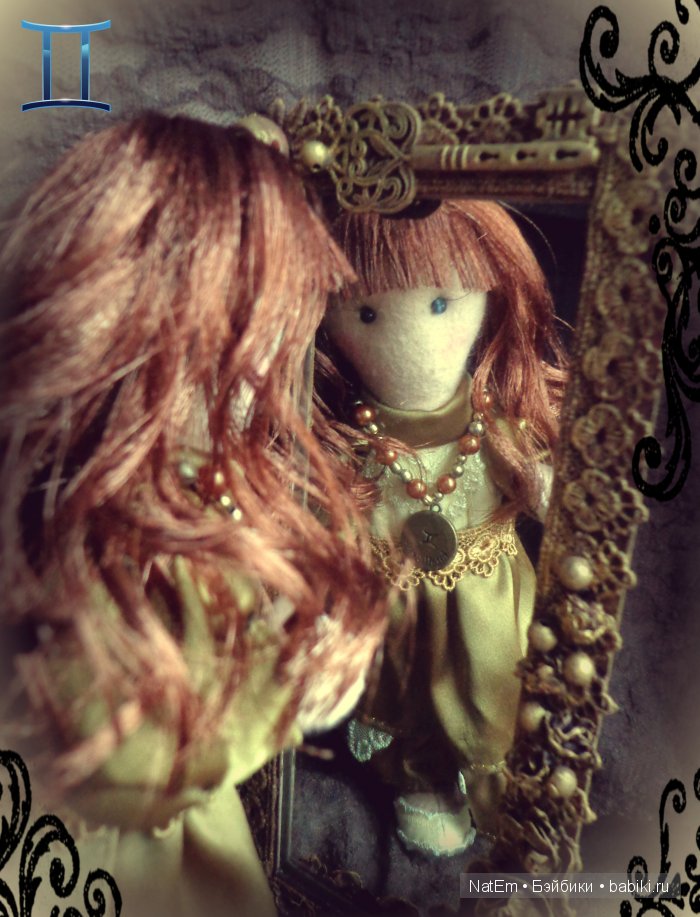 Фантазийная кукла из ткани Близнецы из коллекции Знаки Зодиака (фото 3)