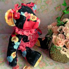 Текстильная игрушка Цветочный Мишка