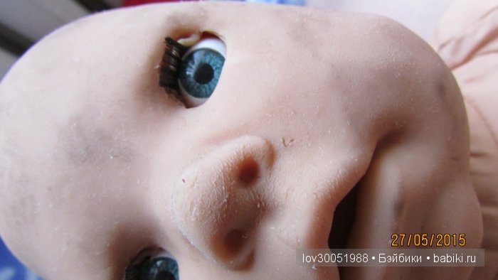 Пятна на лице у куклы (материал ризина) не могу отмыть (фото 5)