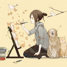 Нана учится рисовать