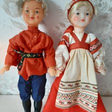 Продам лотом двух сувенирных кукол Иван да Марья.