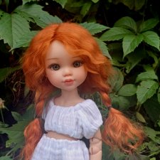 Натуральные парички из козочки для кукол с ОГ 20-21 см