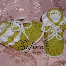 Вяжем пинетки-ботиночки «Крокодильчики» для кукол малышей