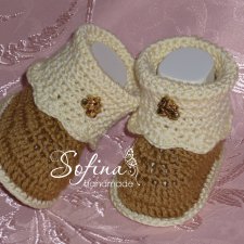 Вяжем крючком пинетки-ботиночки для кукол малышей