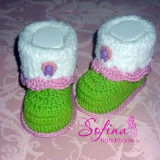 Пинетки ботиночки крючком для кукол