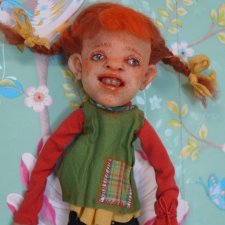 Pippi Langstrumpf by Elena Ovcharova Ooak Art Doll Pippi Langstrumpf by Elena Ovcharova Ooak Art Doll