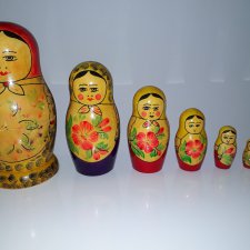 Советские матрёшки. Набор 6 штук. Горьковская фабрика ( этикетка). 1963 год.