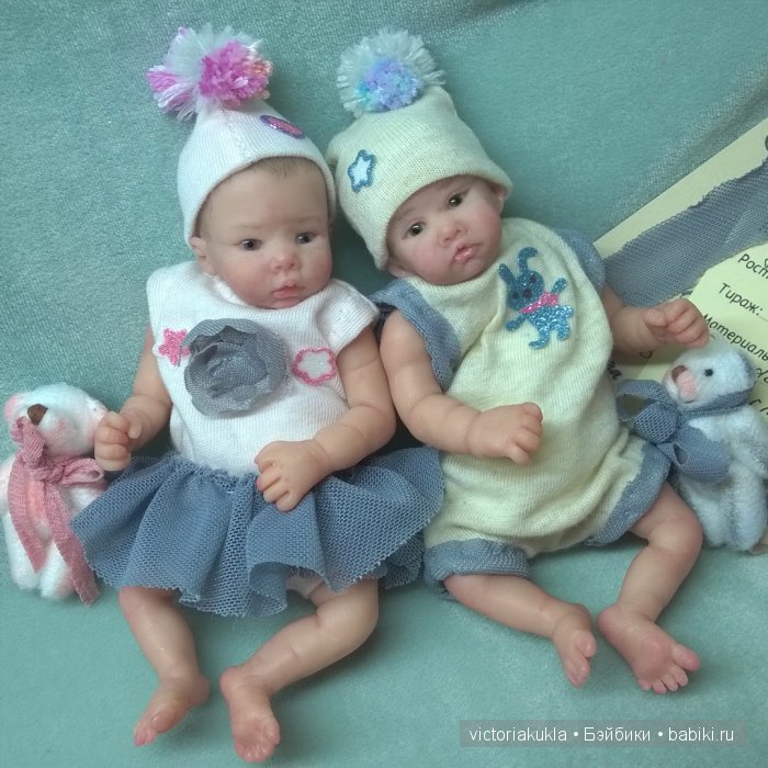 Авторские куклы "Двойня" 12 см by V/Vihareva-Pechenkina (фото 3)
