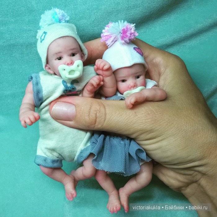 Авторские куклы "Двойня" 12 см by V/Vihareva-Pechenkina