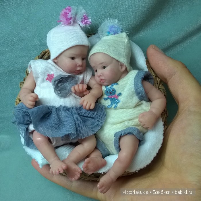 Авторские куклы "Двойня" 12 см by V/Vihareva-Pechenkina