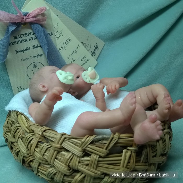 Авторские куклы "Двойня" 12 см by V/Vihareva-Pechenkina (фото 5)