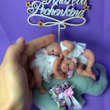 Twins OOAK by V.Vihareva-Pechenkina. Мини куклы ручной работы