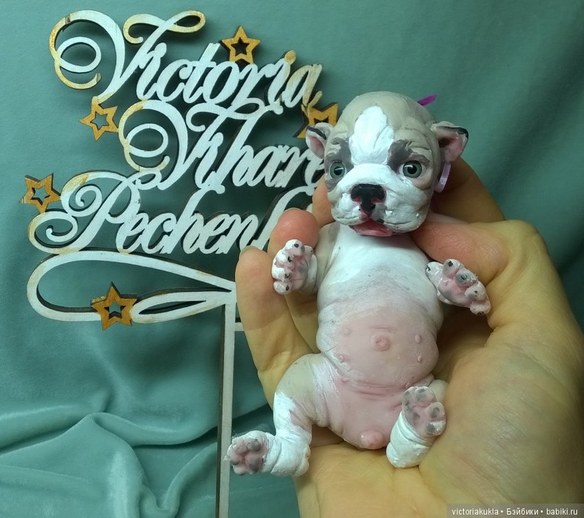 Puppies English bulldog (silicone) by Victoria Vihareva-Pechenkina (фото 2)