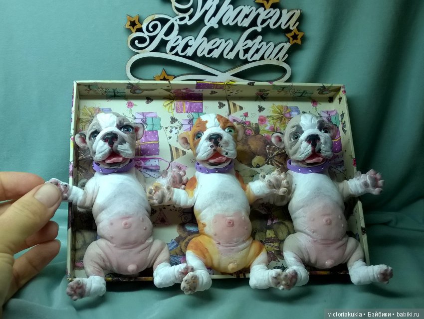 Puppies English bulldog (silicone) by Victoria Vihareva-Pechenkina (фото 9)