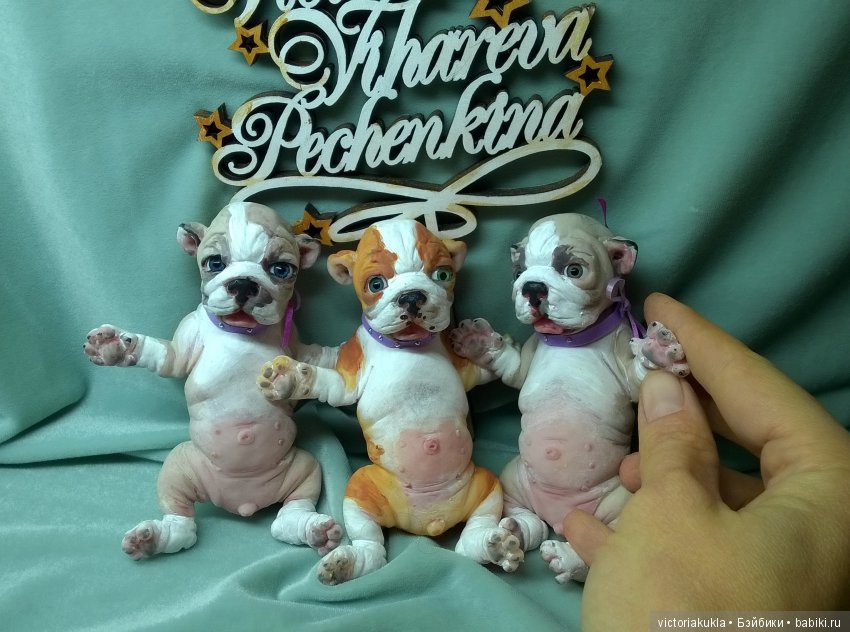 Puppies English bulldog (silicone) by Victoria Vihareva-Pechenkina