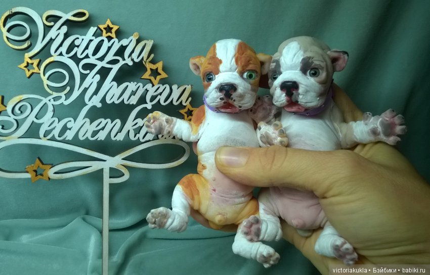 Puppies English bulldog (silicone) by Victoria Vihareva-Pechenkina (фото 8)