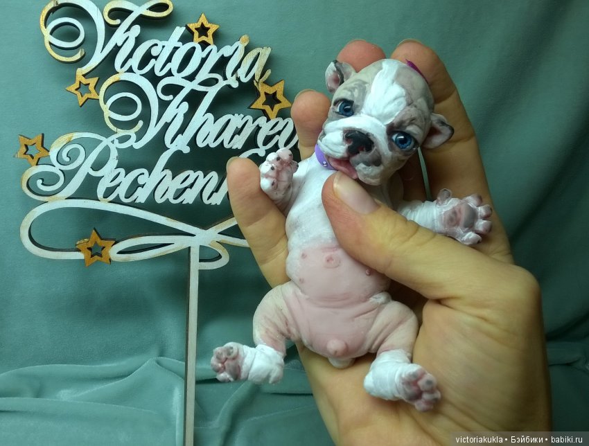 Puppies English bulldog (silicone) by Victoria Vihareva-Pechenkina (фото 3)