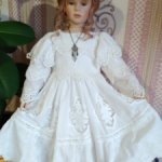 Платье из шитья в стиле шебби-шик для большой куклы 70-80см.