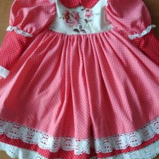 Романтичные платья "Горошек" для кукол 60-70см