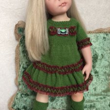 Вязанное платье для кукол Готц.