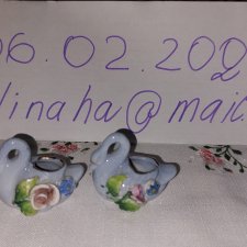 Фарфоровые вазочки в виде лебедей