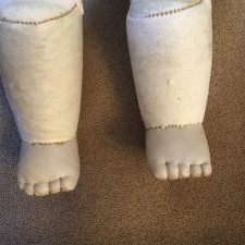 Ремонт кожаных тел антикварных кукол