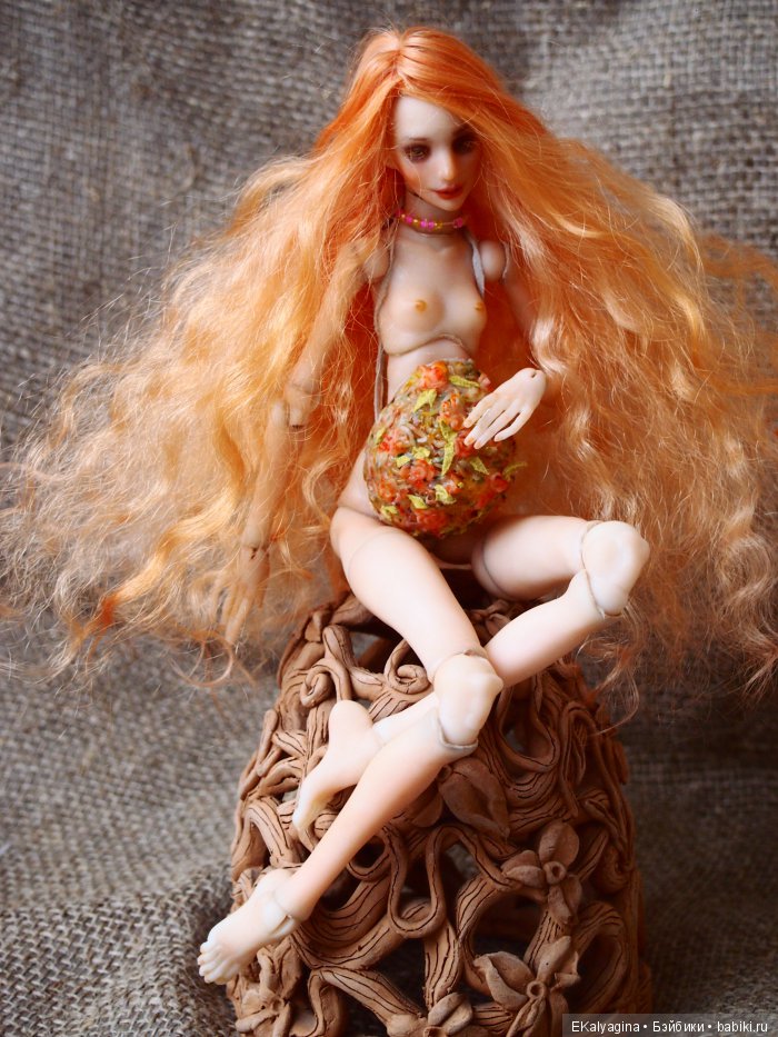 Ева с младенцем. Шарнирные авторские куклы (фото 4)