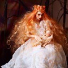 Ева с младенцем. Шарнирные авторские куклы