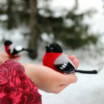 Снегиревое настроение. Игрушки валянием из шерсти