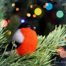 Кто с чем, а я опять со снегирями. Валяние из шерсти