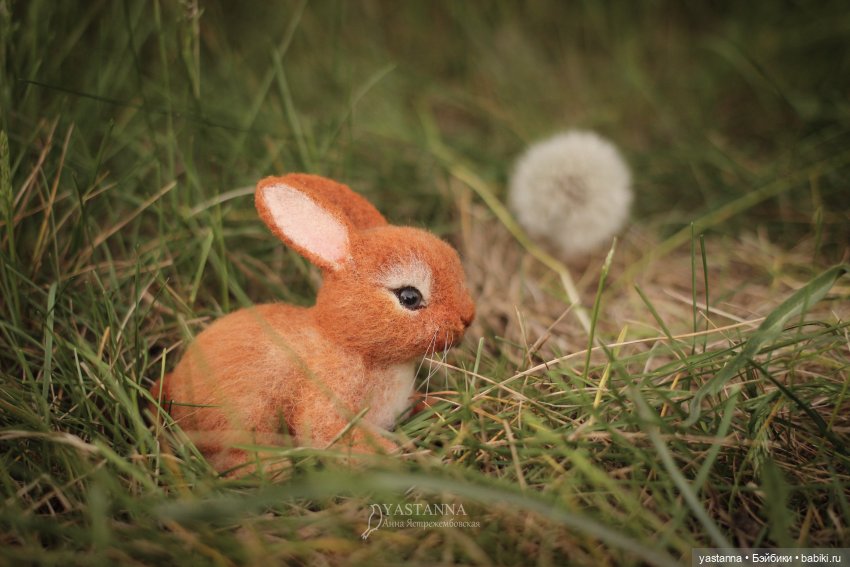 Апрельские зайцы — Валяные игрушки из шерсти: сухое валяние