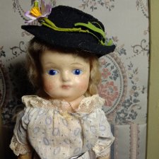 Антикварная  кукла из папье маше,№2